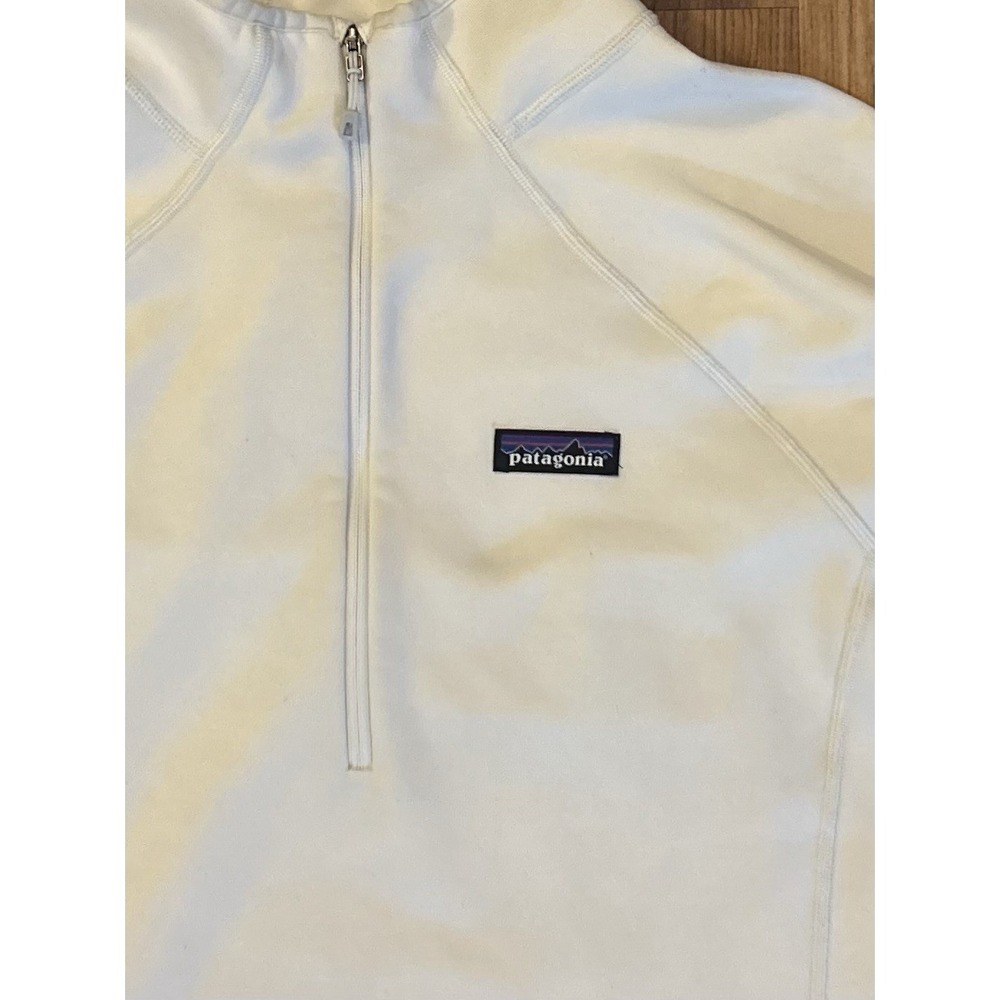 Patagonia Crosstrek 1/4 Zip Pullover Womens Large White Long Sleeve Runner 23835 - Picture 7 of 11